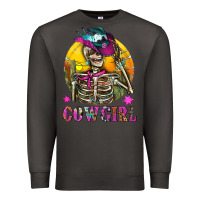 Smoke Cowgirl Skeleton With Landscape Premium Sweatshirt - BundleAndBundleShop