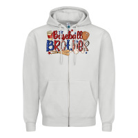 Dove Grey baseball brother Zipper Hoodie - MaliasSmallBusiness