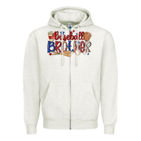 Oatmeal Heather baseball brother Zipper Hoodie - MaliasSmallBusiness