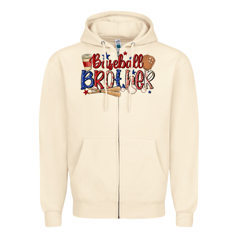 Baseball Brother Zipper Hoodie by MaliasSmallBusiness | Teevron
