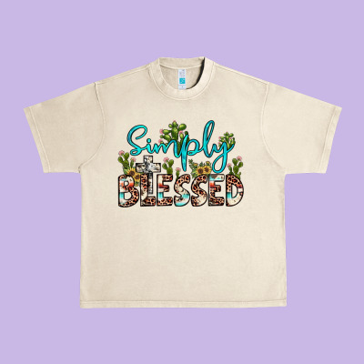 Simply Blessed Urban Heavy Tee Designed By Jahusdesignshop