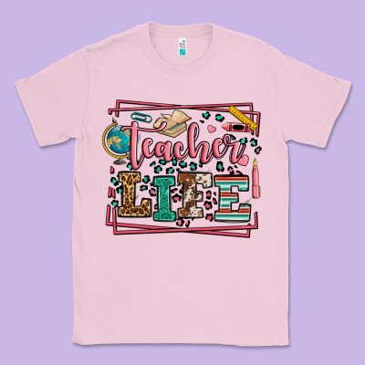 Teacher Life Leopard Frame Classic Tee Designed By Lillyallendesigns