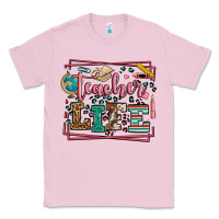 Bubblegum Pink Teacher life leopard frame Classic Tee - LillyAllenDesigns