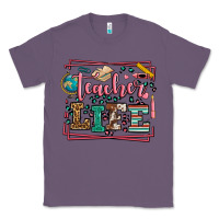 Lavender Teacher life leopard frame Classic Tee - LillyAllenDesigns