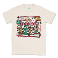 Natural Teacher life leopard frame Classic Tee - LillyAllenDesigns