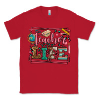 Red Teacher life leopard frame Classic Tee - LillyAllenDesigns