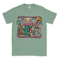 Sage Teacher life leopard frame Classic Tee - LillyAllenDesigns