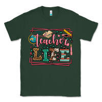 Sports Green Teacher life leopard frame Classic Tee - LillyAllenDesigns