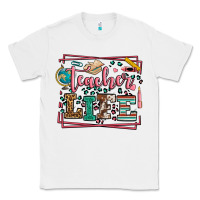 White Teacher life leopard frame Classic Tee - LillyAllenDesigns