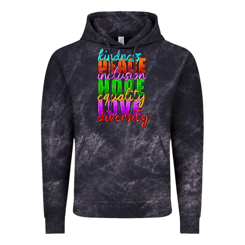 Kindness Peace Inclusion Hope Equality Love Diversity Vintage Hoodie by HRA Design Shop | Teevron