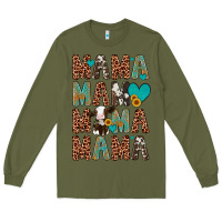 Army Green mama mama mama mama Long Sleeve Tee - Artiststas