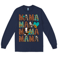 Navy mama mama mama mama Long Sleeve Tee - Artiststas