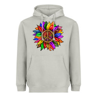 Moon Dust Pride LGBTQ+ Sunflower With Peace Heavyweight Hoodie - BundleAndBundleShop