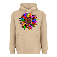 Mushroom Pride LGBTQ+ Sunflower With Peace Heavyweight Hoodie - BundleAndBundleShop