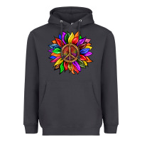 Smoke Pride LGBTQ+ Sunflower With Peace Heavyweight Hoodie - BundleAndBundleShop