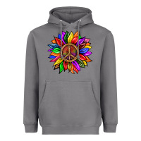 Storm Pride LGBTQ+ Sunflower With Peace Heavyweight Hoodie - BundleAndBundleShop