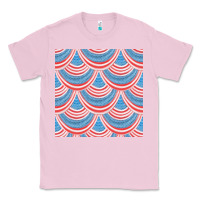 Bubblegum Pink american flag seamless pattern Classic Tee - BundleAndBundleShop