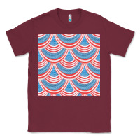 Burgundy american flag seamless pattern Classic Tee - BundleAndBundleShop