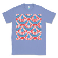 Colony Blue american flag seamless pattern Classic Tee - BundleAndBundleShop