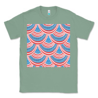 Sage american flag seamless pattern Classic Tee - BundleAndBundleShop