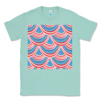 Seafoam american flag seamless pattern Classic Tee - BundleAndBundleShop