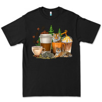 Black coffee cups tiger with coffee beans Premium Tee - texasbilliewilder