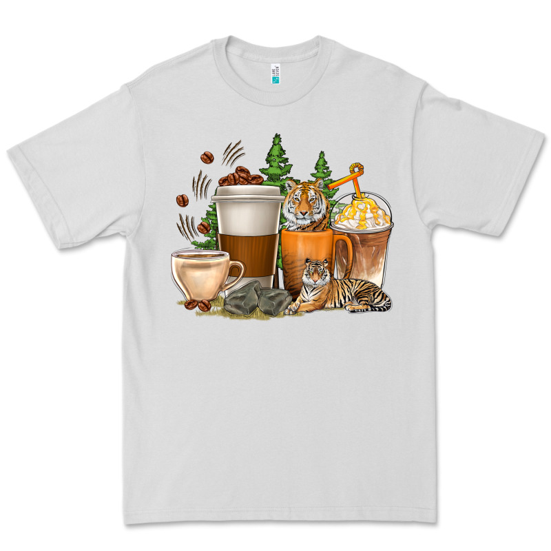 Coffee Cups Tiger With Coffee Beans Premium Tee by texasbilliewilder | Teevron