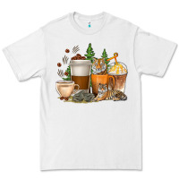 White coffee cups tiger with coffee beans Premium Tee - texasbilliewilder