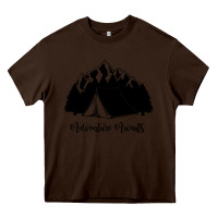 Chocolate Brown Adventure Camping Heavy Core Tee - Unal Design