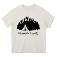 Cream Adventure Camping Heavy Core Tee - Unal Design