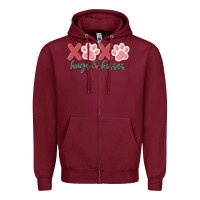 Burgundy xoxo hugs and kisses Zipper Hoodie - MaliasSmallBusiness