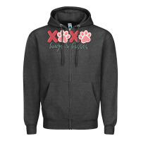 Charcoal Heather xoxo hugs and kisses Zipper Hoodie - MaliasSmallBusiness