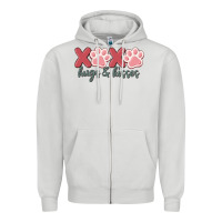 Dove Grey xoxo hugs and kisses Zipper Hoodie - MaliasSmallBusiness