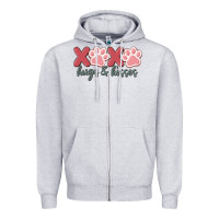 Heather Grey xoxo hugs and kisses Zipper Hoodie - MaliasSmallBusiness
