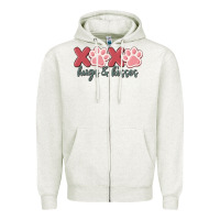 Oatmeal Heather xoxo hugs and kisses Zipper Hoodie - MaliasSmallBusiness