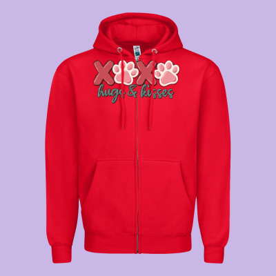 Xoxo Hugs And Kisses Zipper Hoodie Designed By Maliassmallbusiness