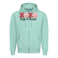 Seafoam xoxo hugs and kisses Zipper Hoodie - MaliasSmallBusiness