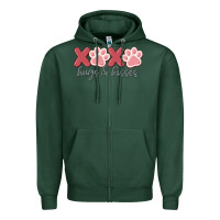 Sports Green xoxo hugs and kisses Zipper Hoodie - MaliasSmallBusiness