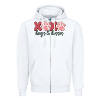 White xoxo hugs and kisses Zipper Hoodie - MaliasSmallBusiness