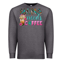 Charcoal Heather Mama Needs Coffee Bbs Premium Sweatshirt - BundleAndBundleShop