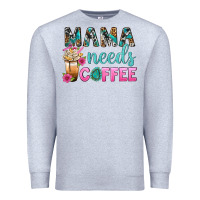 Heather Grey Mama Needs Coffee Bbs Premium Sweatshirt - BundleAndBundleShop