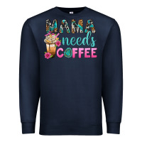 Navy Mama Needs Coffee Bbs Premium Sweatshirt - BundleAndBundleShop