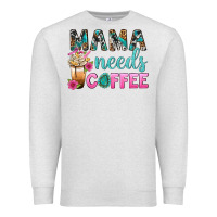 Oatmeal Heather Mama Needs Coffee Bbs Premium Sweatshirt - BundleAndBundleShop