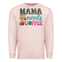 Pale Pink Mama Needs Coffee Bbs Premium Sweatshirt - BundleAndBundleShop