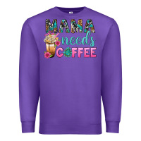 Purple Mama Needs Coffee Bbs Premium Sweatshirt - BundleAndBundleShop
