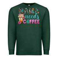 Sports Green Mama Needs Coffee Bbs Premium Sweatshirt - BundleAndBundleShop