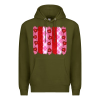 Army Green valentine's day brushstrokes Premium Hoodie - RanaPortraitStore