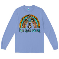 Colony Blue he has risen rainbow Long Sleeve Tee - AdoDesignShop
