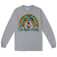 Heather Grey he has risen rainbow Long Sleeve Tee - AdoDesignShop