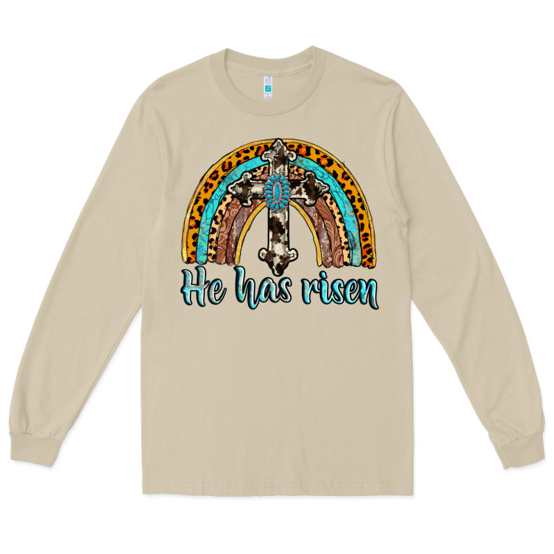 He Has Risen Rainbow Long Sleeve Tee by AdoDesignShop | Teevron